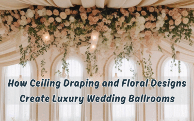 How Ceiling Draping and Floral Designs Create Luxury Wedding Ballrooms